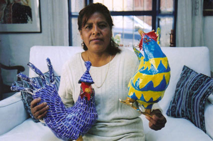 Rosa Hernandez Peru and her chickens